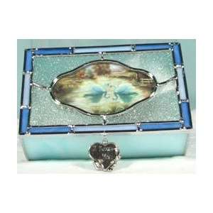  Blue Swans I Love You Stained Glass Trinket Box With 