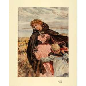  1910 Print Breezes Kiss Mother Child Field Water Wind 