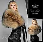 WIDE LUXE Raccoon Stole Collar Wrap Fur Boa Pelerine