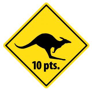 Kangaroo Crossing for 10 Points sticker   FREE BONUS  