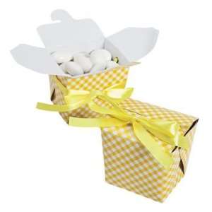 Yellow Gingham Takeout Boxes   Party Favor & Goody Bags & Paper Goody 
