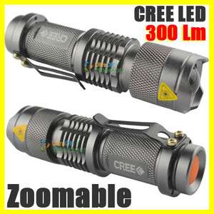 Super Tactics CREE LED 300 Lm Flashlight Torch Lamp AA  