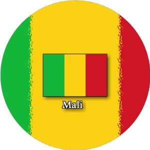  58mm Round Badge Style Keyring Mali Flag