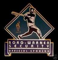 Baseball Olympic Pin~Atlanta~1996~Borg Warner Security  