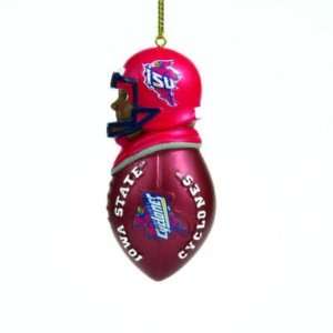  IOWA STATE CYCLONES TACKLER CHRISTMAS ORNAMENTS (4 