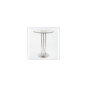  Eurostyle Taby Pub Table with 36 Glass Top and Chrome 
