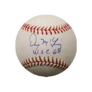  Denny Mclain autographed Baseball inscribed 68 WSC Sports 