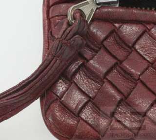 Bottega Veneta Maroon Intrecciato Leather Oversized Clutch Bag  