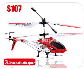 SYMA S107 Metal 3 Channels RC Mini Helicopter Gyro (well pack) red 
