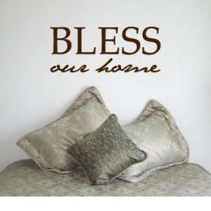  BLESS OUR HOME   Christian God Family Design   Vinyl Wall 
