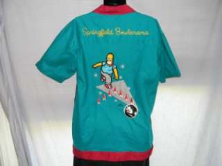   Bowling Shirt Embroidered Sz L Springfield Bowlarama Matt Groening