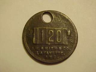 1882 DOG TAG PICTORIAL INDIANA, LAFAYETTE LICENSE TOKEN  