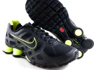 Nike Shox Turbo 12 + Black/Lime Green Running Trainer Gym Work Out Men 