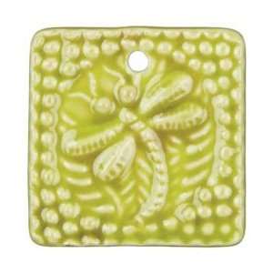  Cousin Symbolize Ceramic Charm 1/Pkg Square Lime 3467723 