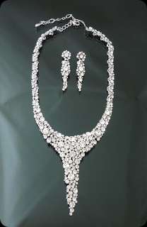   Swarovski crystal Necklace and earrings set N16.5inch/Earring 1.75inch