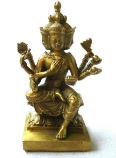 Thai Buddha Small Bronze Brahma 4 Face Buddha 4.5High  