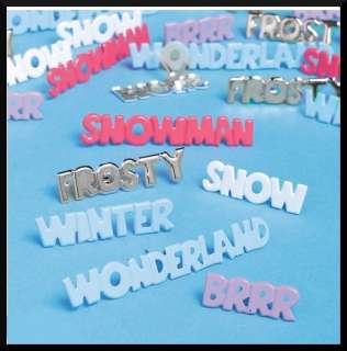 Winter Snow Words Brads Scrapbook Paper Craft ABCraft  