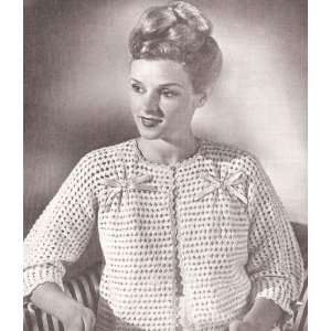 Vintage Knitting PATTERN to make   Knitted Lace Bed Jacket 