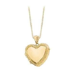   14K Yellow Gold Victorian Heart Locket with Chain Katarina Jewelry