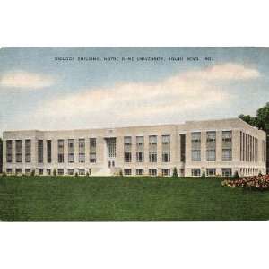  1940s Vintage Postcard Biology Building   Notre Dame 