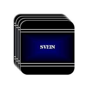 Personal Name Gift   SVEIN Set of 4 Mini Mousepad Coasters (black 