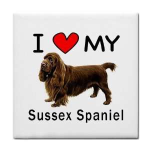  I Love My Sussex Spaniel Tile Trivet 