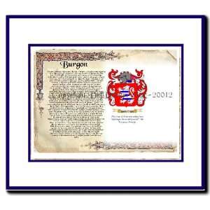  Burgon Coat of Arms/ Family History Wood Framed