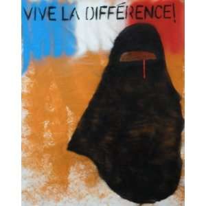  French Ban Burka, Original Painting, Home Decor Artwork 