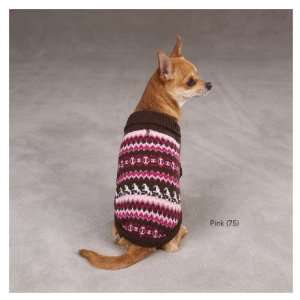   Pet Pals UM624 16 75 Zack Zoey Fair Isle Knit Sweater Med Pink Pet