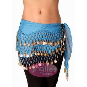  Dark turquoise with silver coins Belly dancing skirt 