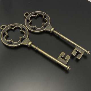 Bronze tone, ancient look vintage key charm pendant 10pcs 72*16*2.3mm 