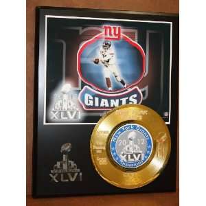  New York Giants 12 Super Bowl XLVI Champs STAT Plaque 