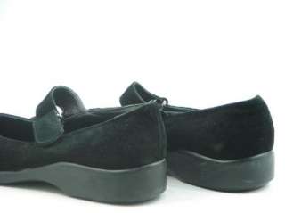 HAROLD POWELL Black Suede Mary Jane Shoes Flats Loafers 8.5 M ITALY 