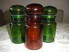   Jar Green vintage set of 4 emerald bubble top lids lidded Belgium c