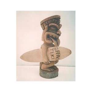  Surfing Tiki God Totem Pole 48in Tall w/ stain Patio 