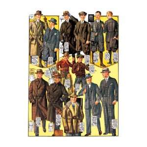 Stylish Boys and Youths with Suits and Coats 28x42 Giclee 
