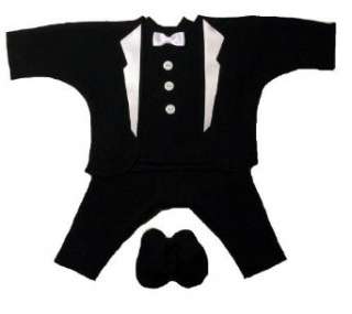  All Black with White Lapels Baby Tuxedo Suit Clothing