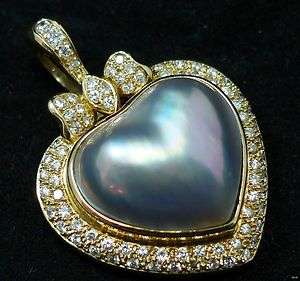 Heart Shaped Mabe Pearl & Diamond Enhancer/ Pendant  