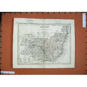  1846 Dugdales Maps Suffolk England Ipswich Thetford