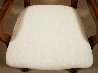 Solid Mahogany Hepplewhite Upholstered Beige Arm Chair C6843  