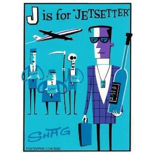  J is for Jetsetter Sticker Decal Print Artist Shag 