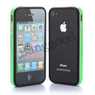 pcs Color For iPhone 4 4S TPU Bumper Frame Silicone Skin Case With 