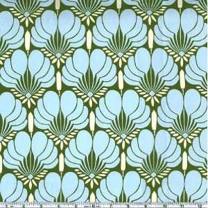  54 Wide Amy Butler Nigella Twill Imperial Fans Spinach 