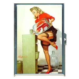  PIN UP GIRL OFFICE WATER COOLER ID Holder, Cigarette Case 