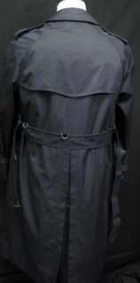BURBERRY London Classic Navy Blue Mens Belted Overcoat Trench Coat 44 
