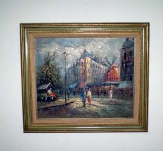 Original Oil Painting Paris Street Scene Framed BURNETT  