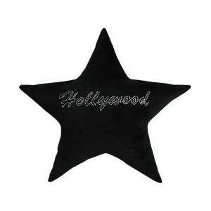  Hollywood Star Studded Plush Pillow   Black