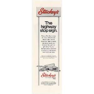  1971 Stuckeys Restaurant The Highway Stop Sign Print Ad 