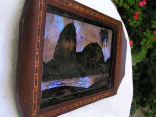 DECO BUTTERFLY WING TRAY INLAID WOOD ARTS CRAFTS  