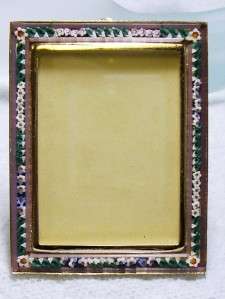 Vntg MICRO MOSAIC Pink Green Floral Picture Frame~Italy  